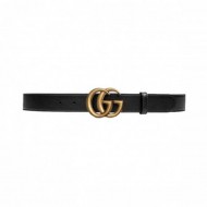 GUCCI LEATHER BELT WITH DOUBLE G BUCKLE ‎414516 AP00T 1000